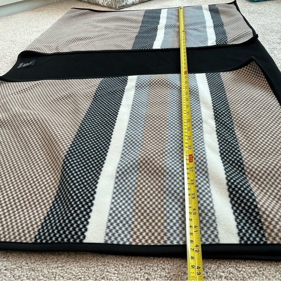 NICOLE Miller brown gray white striped poncho shawl cape - Picture 8 of 10